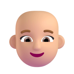 woman: medium-light skin tone, bald appearance on Microsoft