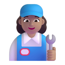 女技工: 中等肤色 在 Microsoft 平台的外观