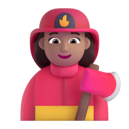 woman firefighter: medium skin tone appearance on Microsoft