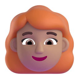 woman: medium skin tone, red hair appearance on Microsoft