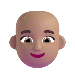 woman: medium skin tone, bald appearance on Microsoft