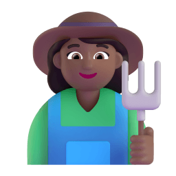 woman farmer: medium-dark skin tone appearance on Microsoft