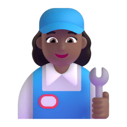 女技工: 中等-深肤色 在 Microsoft 平台的外观