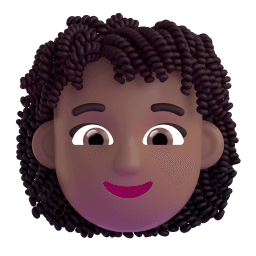 woman: medium-dark skin tone, curly hair appearance on Microsoft