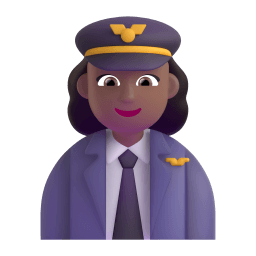 woman pilot: medium-dark skin tone appearance on Microsoft