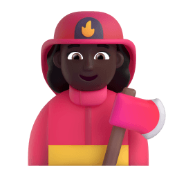 woman firefighter: dark skin tone appearance on Microsoft