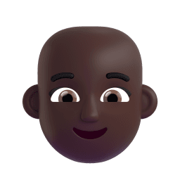 woman: dark skin tone, bald appearance on Microsoft