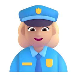 女警察: 中等-浅肤色 在 Microsoft 平台的外观