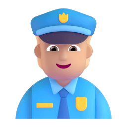 警察: 中等-浅肤色 在 Microsoft 平台的外观
