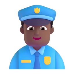 男警察: 中等-深肤色 在 Microsoft 平台的外观