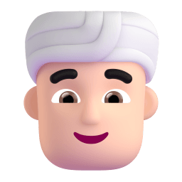 man wearing turban: light skin tone appearance on Microsoft