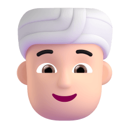 person wearing turban: light skin tone appearance on Microsoft