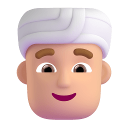 man wearing turban: medium-light skin tone appearance on Microsoft