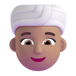 纏頭女人:淺褐皮膚 在 Microsoft 平台的外觀