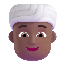 person wearing turban: medium-dark skin tone appearance on Microsoft
