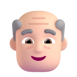 old man: light skin tone appearance on Microsoft