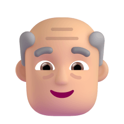 old man: medium-light skin tone appearance on Microsoft