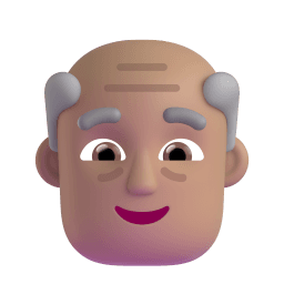 old man: medium skin tone appearance on Microsoft