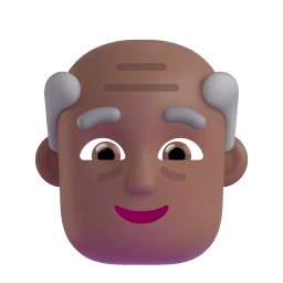 old man: medium-dark skin tone appearance on Microsoft