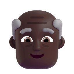 old man: dark skin tone appearance on Microsoft