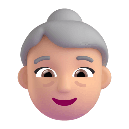 old woman: medium-light skin tone appearance on Microsoft