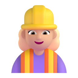 woman construction worker: medium-light skin tone appearance on Microsoft