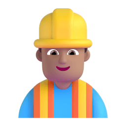 man construction worker: medium skin tone appearance on Microsoft