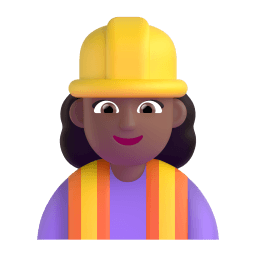 女建筑工人: 中等-深肤色 在 Microsoft 平台的外观