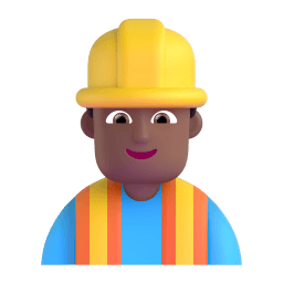man construction worker: medium-dark skin tone appearance on Microsoft