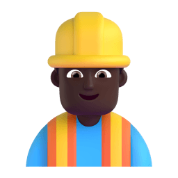 man construction worker: dark skin tone appearance on Microsoft