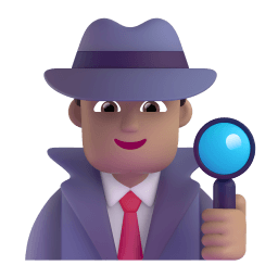 man detective: medium skin tone appearance on Microsoft