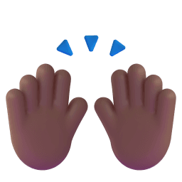 raising hands: medium-dark skin tone appearance on Microsoft