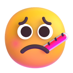 face with thermometer appearance on Microsoft