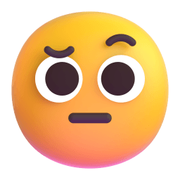 挑眉驚訝 在 Microsoft 平台的外觀