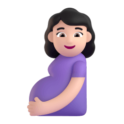 孕妇: 较浅肤色 在 Microsoft 平台的外观