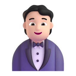 穿燕尾服的人: 较浅肤色 在 Microsoft 平台的外观