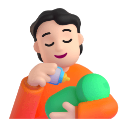 哺乳的人: 较浅肤色 在 Microsoft 平台的外观