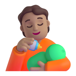 哺乳的人: 中等肤色 在 Microsoft 平台的外观