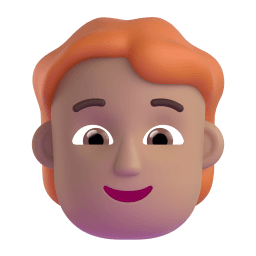 person: medium skin tone, red hair appearance on Microsoft