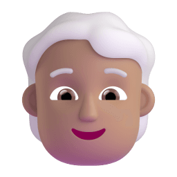 person: medium skin tone, white hair appearance on Microsoft