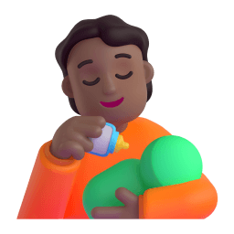 哺乳的人: 中等-深肤色 在 Microsoft 平台的外观