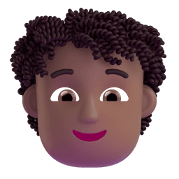 person: medium-dark skin tone, curly hair appearance on Microsoft