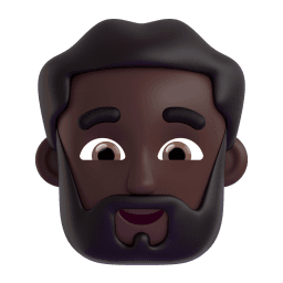 man: dark skin tone, beard appearance on Microsoft