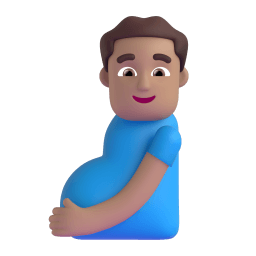 怀孕的男人: 中等肤色 在 Microsoft 平台的外观
