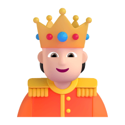 person with crown: light skin tone appearance on Microsoft