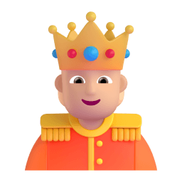 person with crown: medium-light skin tone appearance on Microsoft
