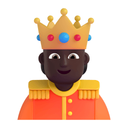 person with crown: dark skin tone appearance on Microsoft