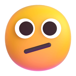 face with diagonal mouth appearance on Microsoft