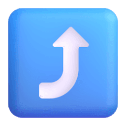 right arrow curving up appearance on Microsoft