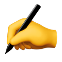 writing hand appearance on Apple